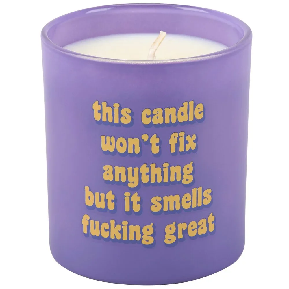 This Candle Smells Great Soy Candle | Festive Plum Scent | Purple Glass | 35hr